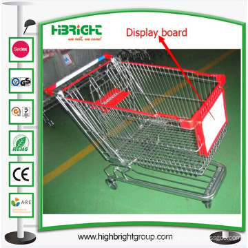 Supermarket Shopping Cart with Trolley Display Advertising Board
